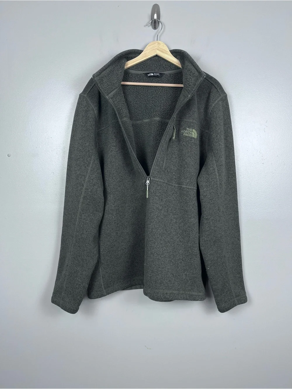 The North Face Men's Fleece 1/2 Zip Green Pullover Size XL; Outdoor, Gorpcore